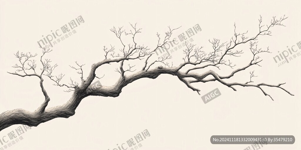 枯树线条枯树枝