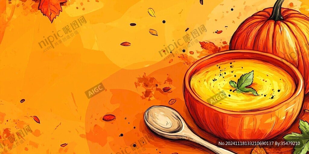 秋天美食插画