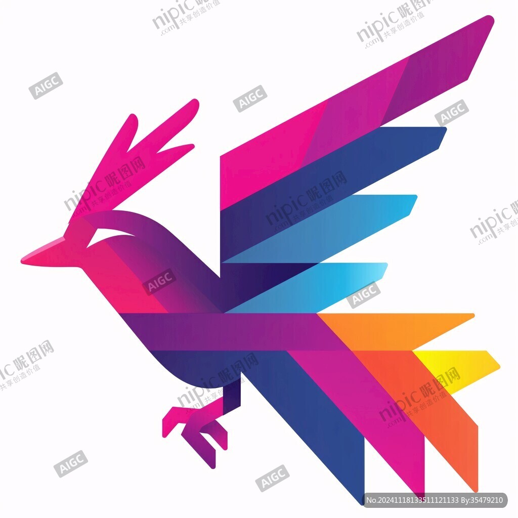 彩色飞鸟logo
