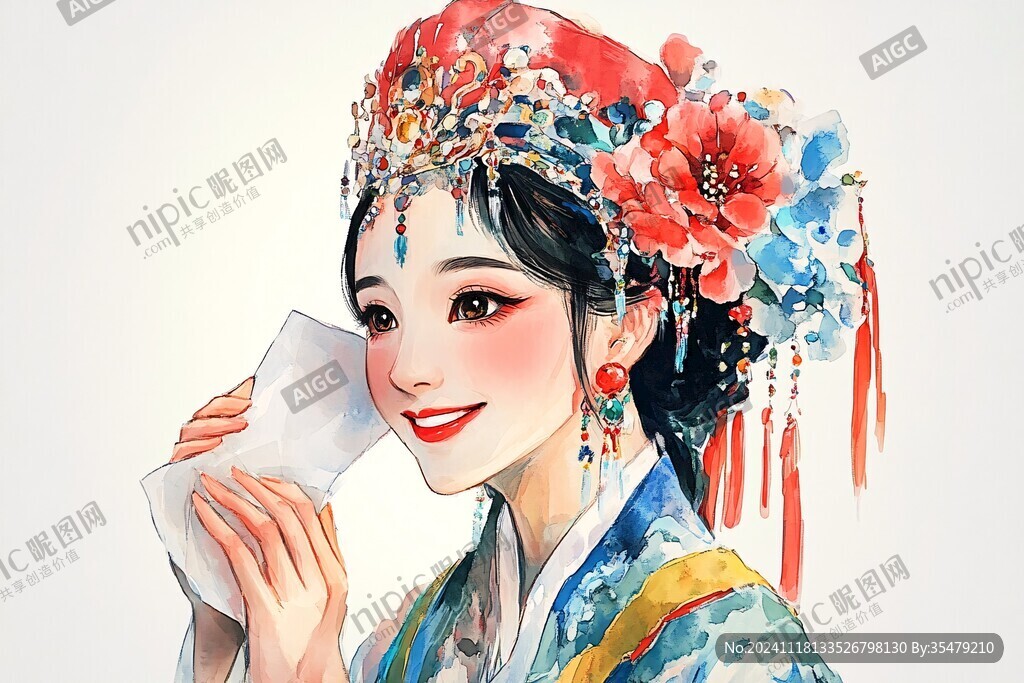 京剧女孩插画