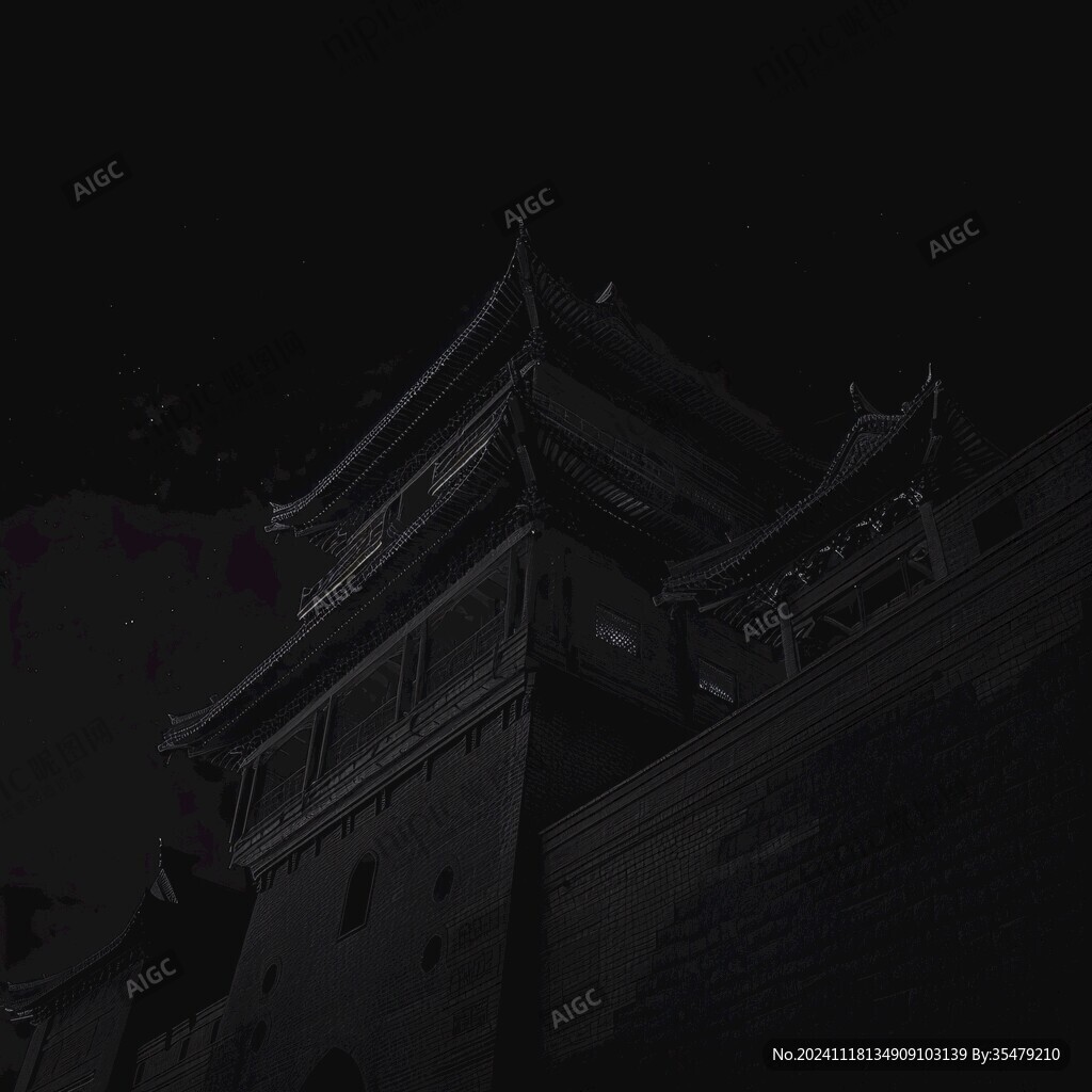 夜色下的城楼