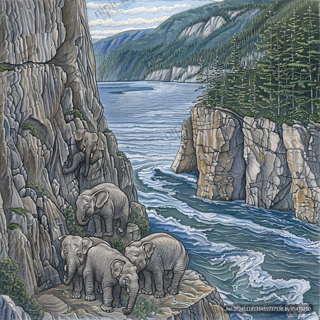 黄河象插画