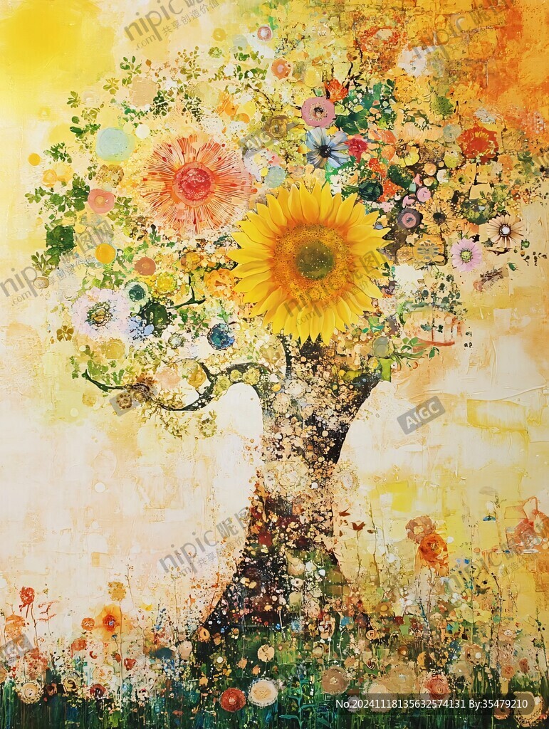 葵花抽象画