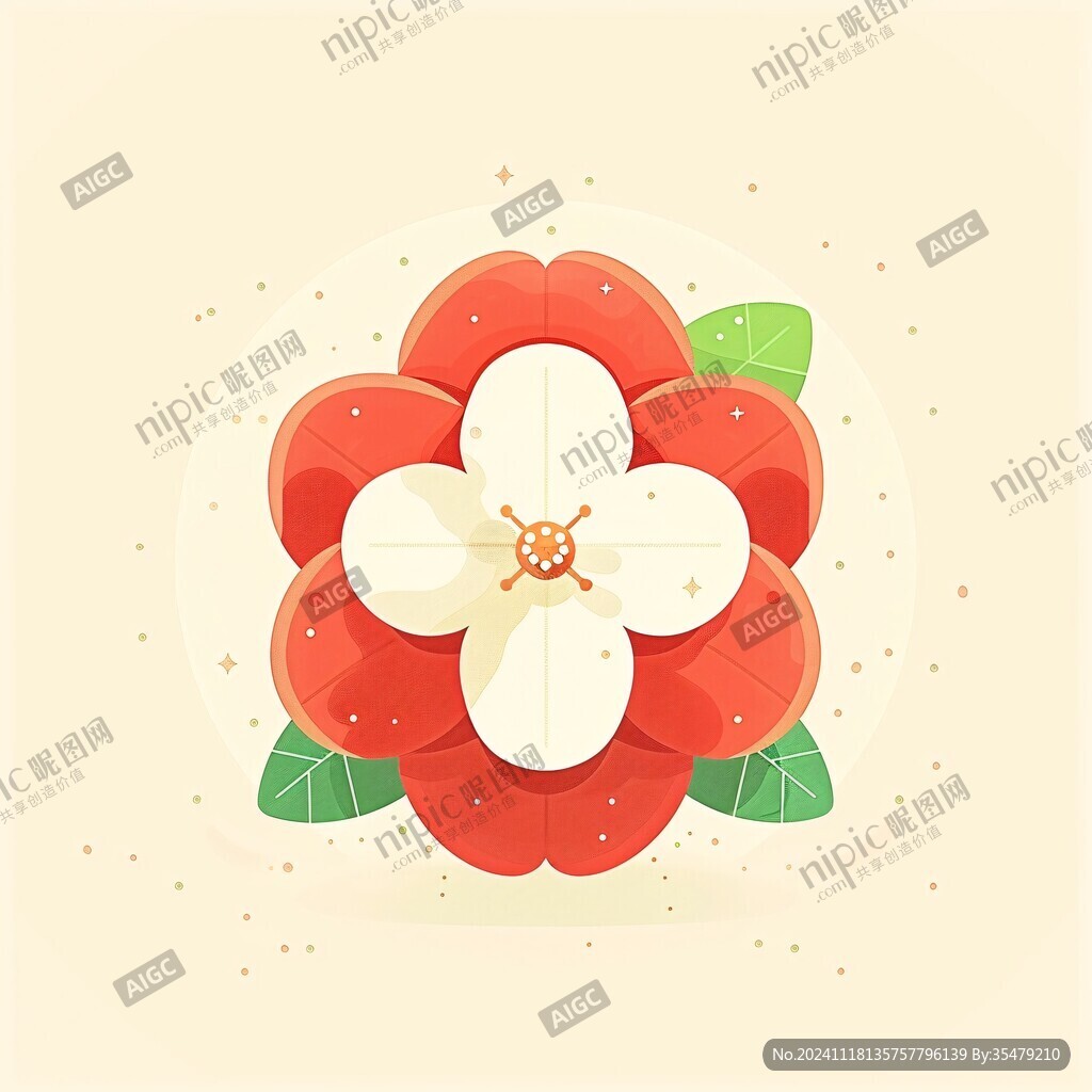 山楂扁平插画