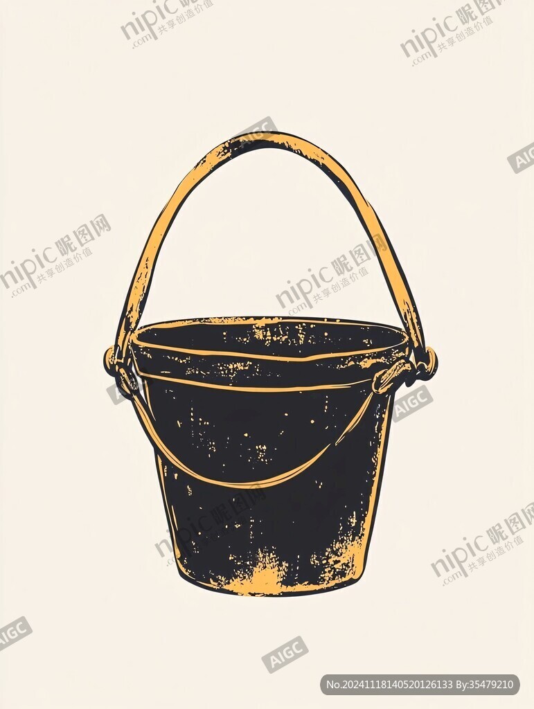 水桶插画古风水桶