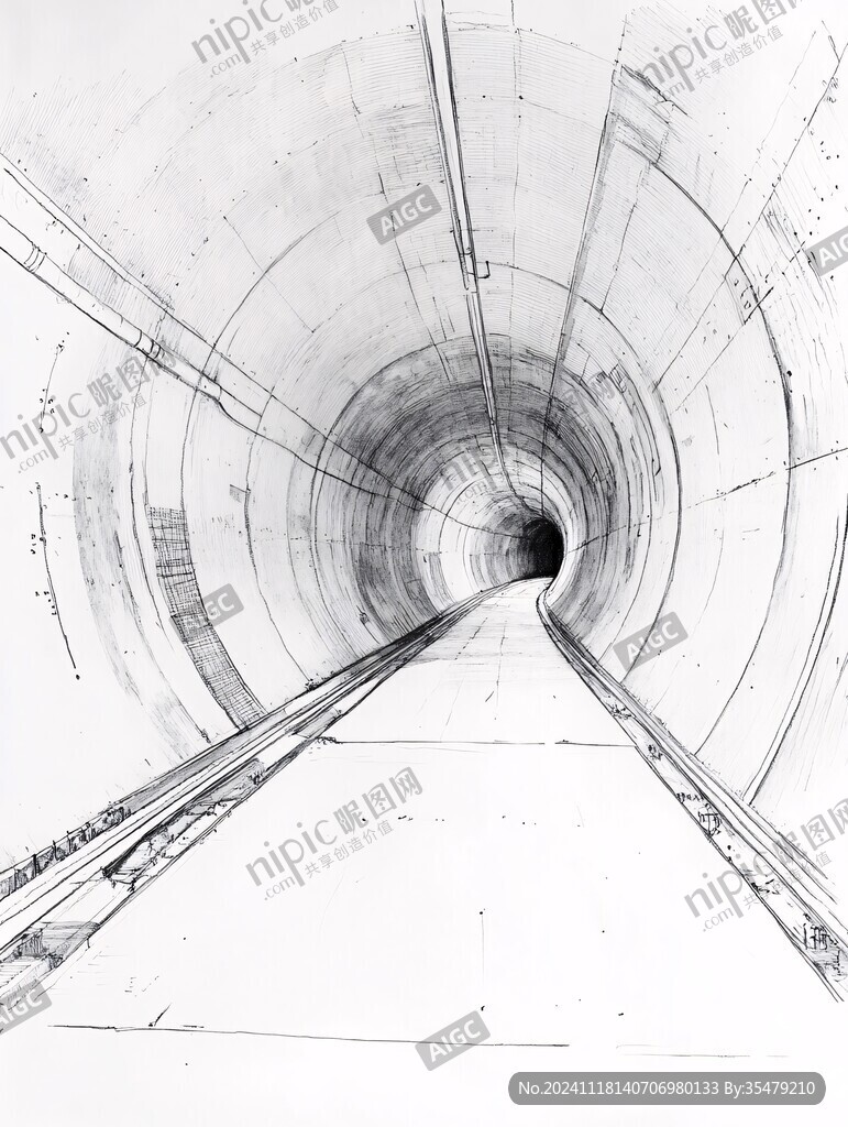 深中通道素描插画