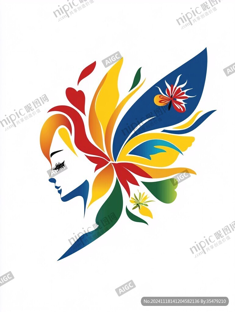 带头花美女logo