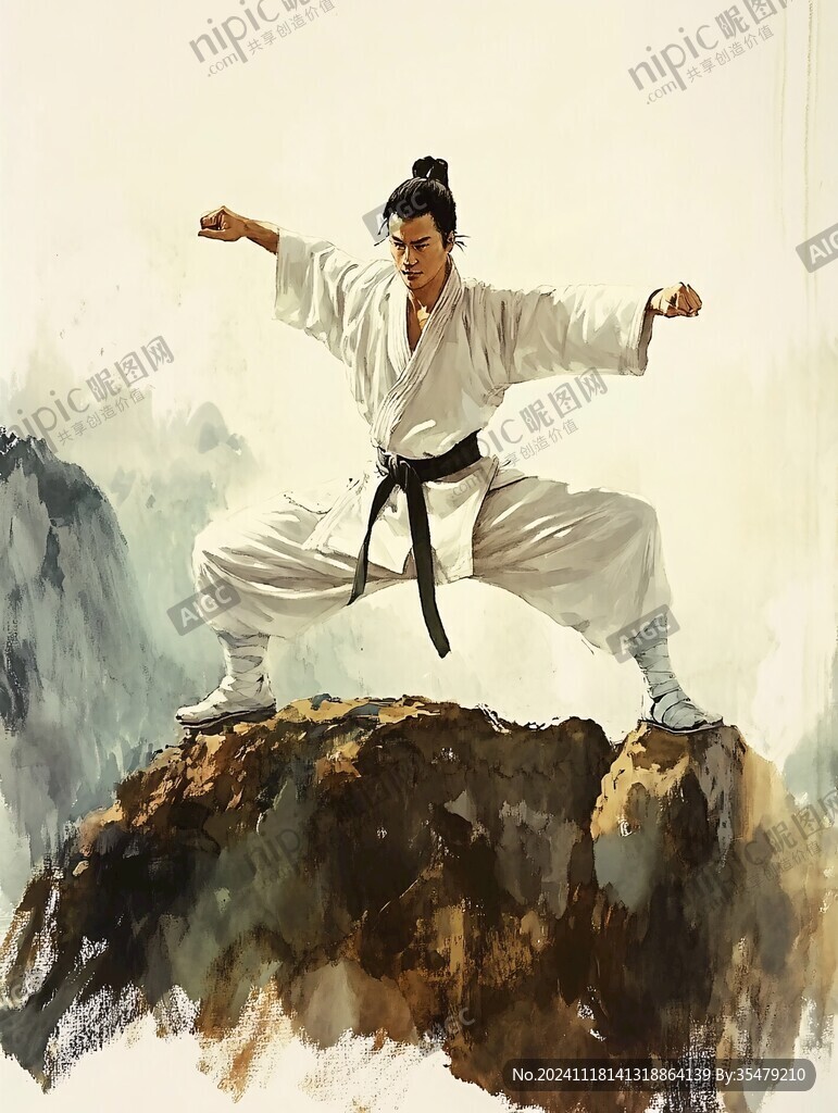 武术人物插画武术广告