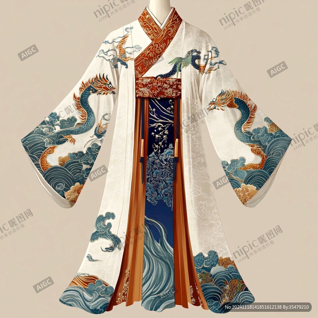 马蹄袖海水江崖蟒袍