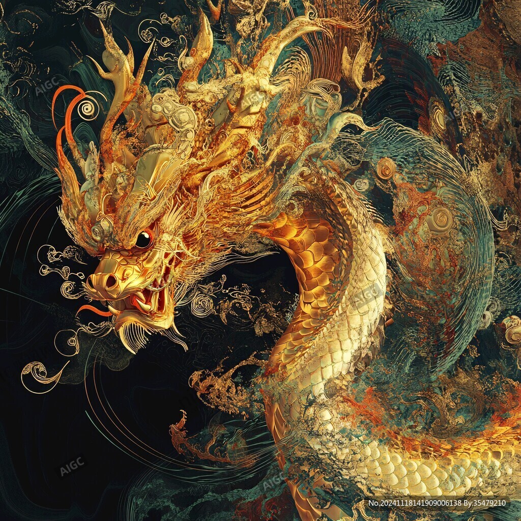 金色龙纹金龙苍龙青龙