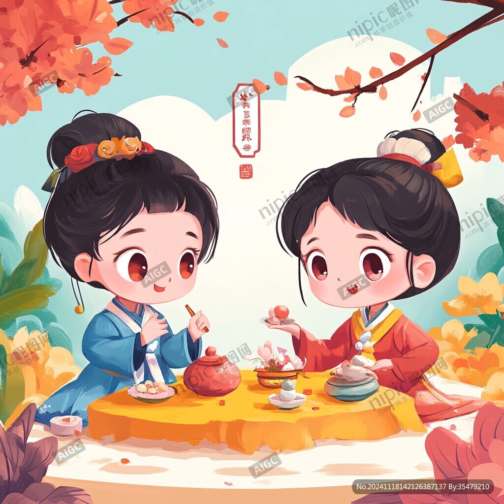 秋天文创插画