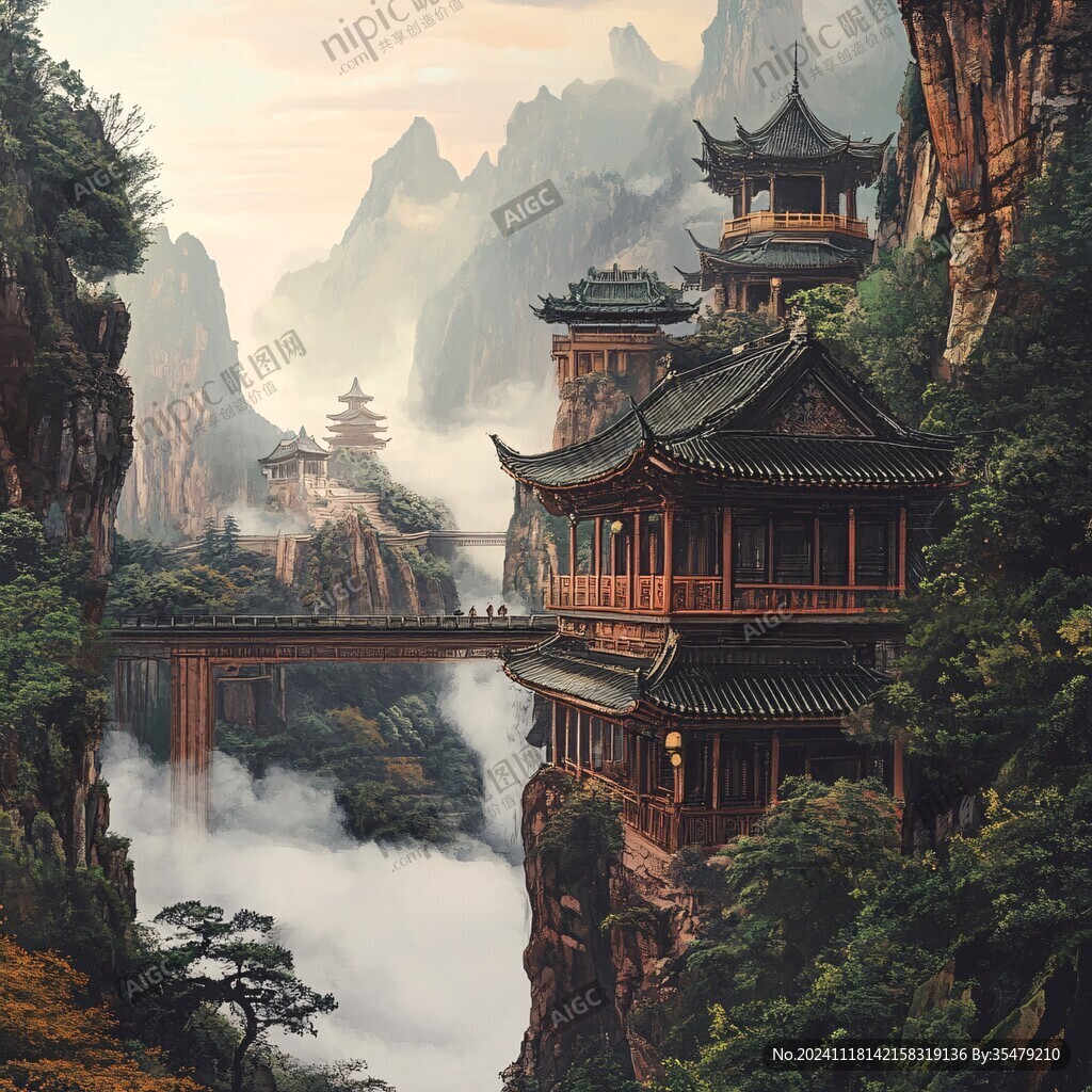 宫殿楼阁仙境仙人大殿