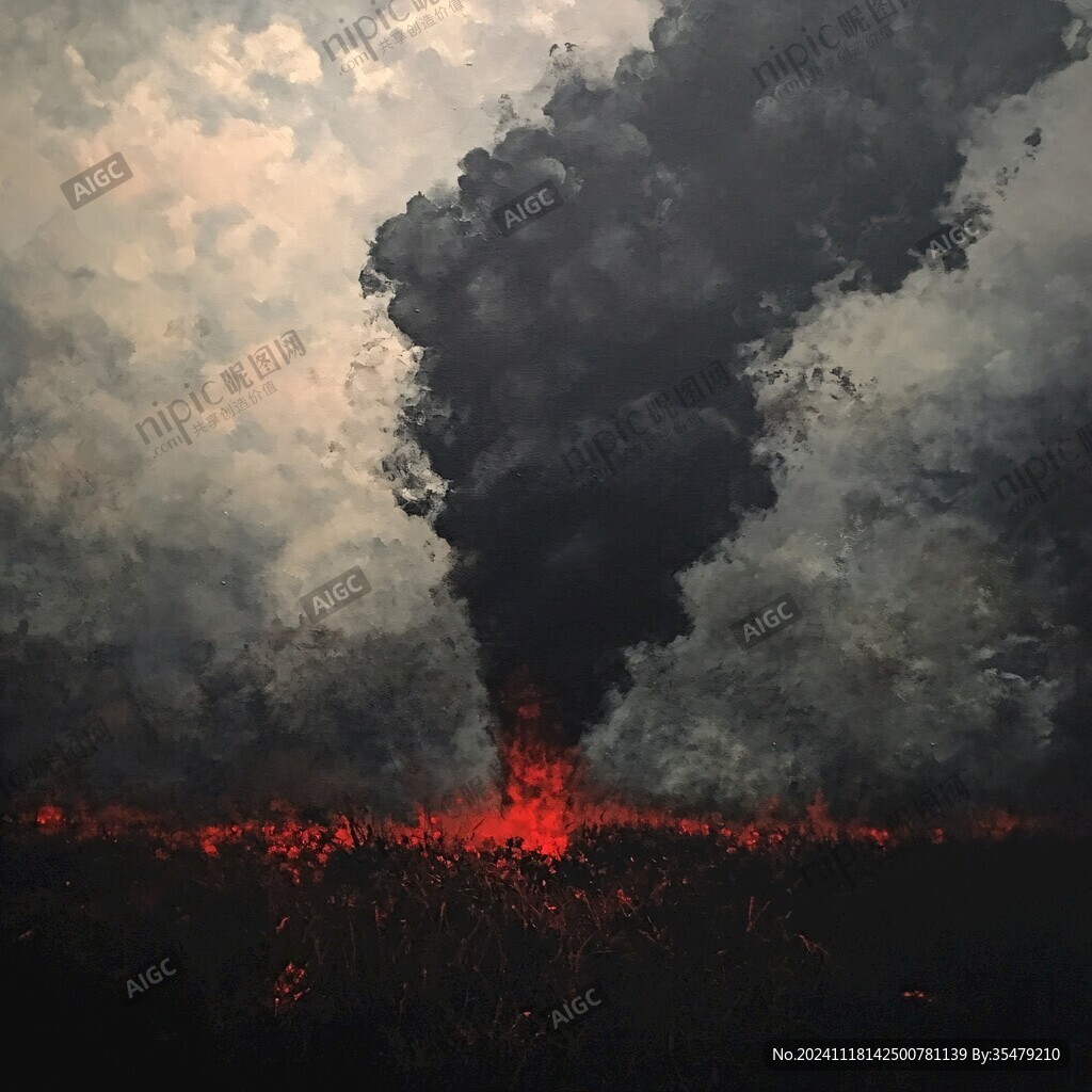 蘑菇云火山灰熔岩流