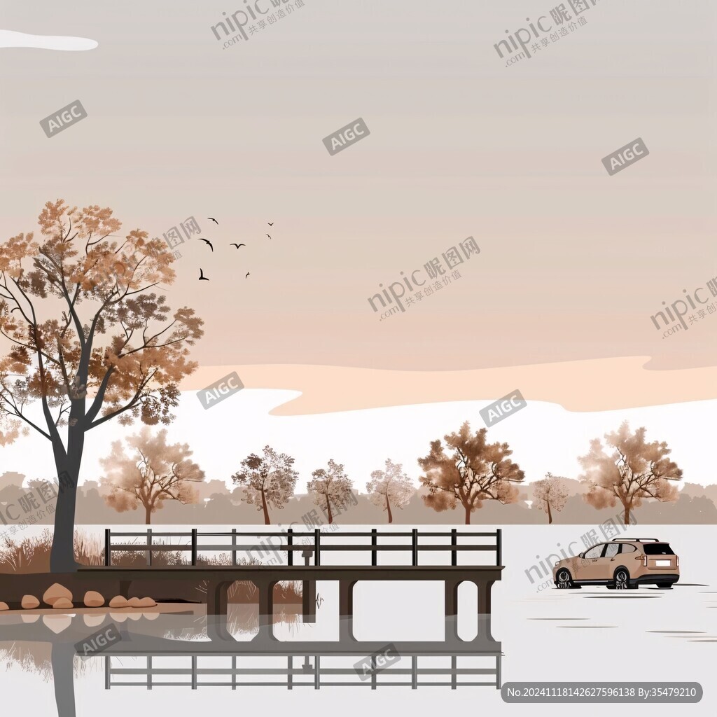 晚秋插画