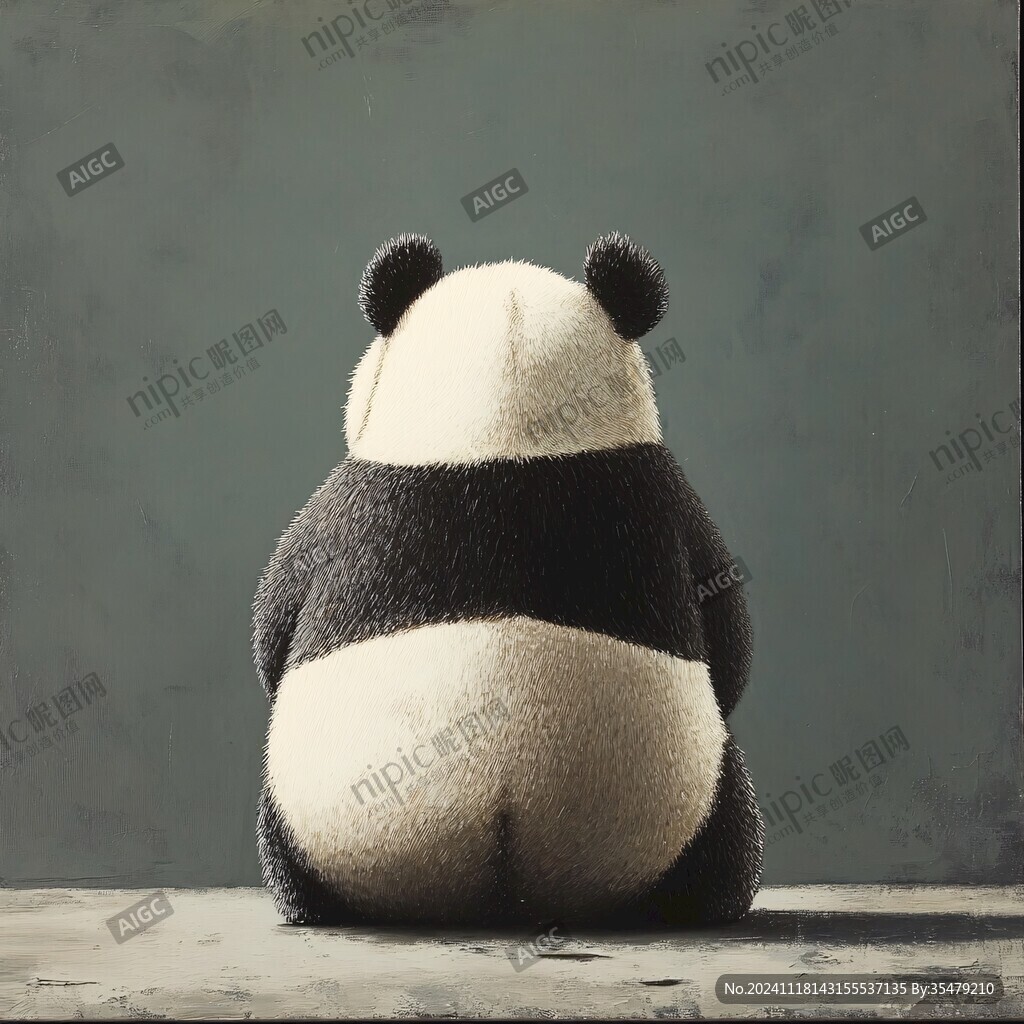 熊猫油画