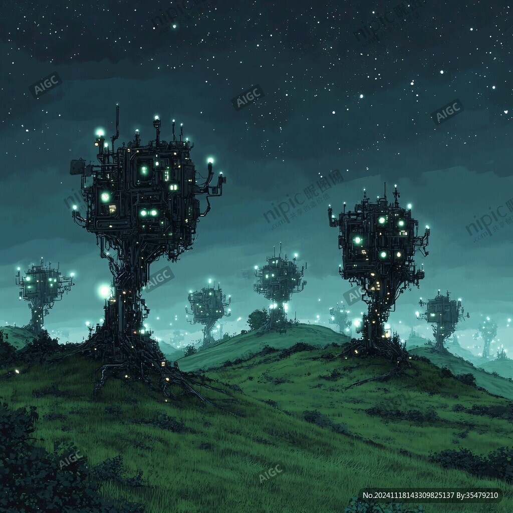 外星球幻想场景插画