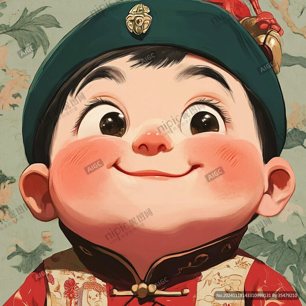 喜庆掌柜小男孩