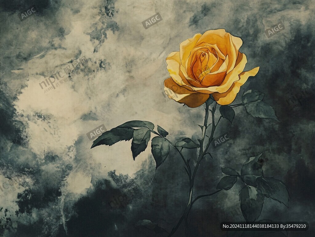 现代玫瑰花油画