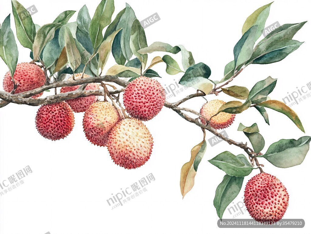 贵妃荔枝插画