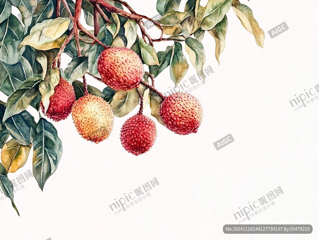 贵妃荔枝插画