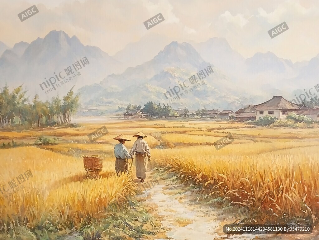 丰收劳作场景