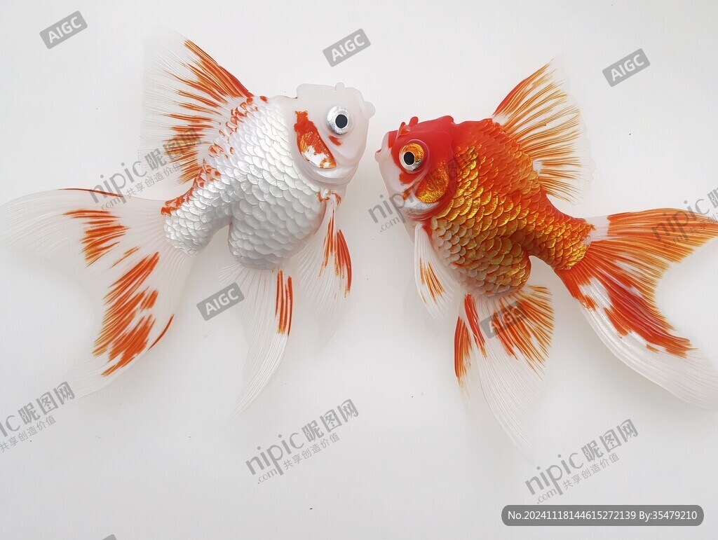 两只立体的大金鱼