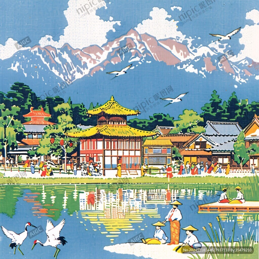 纳西族城市插画