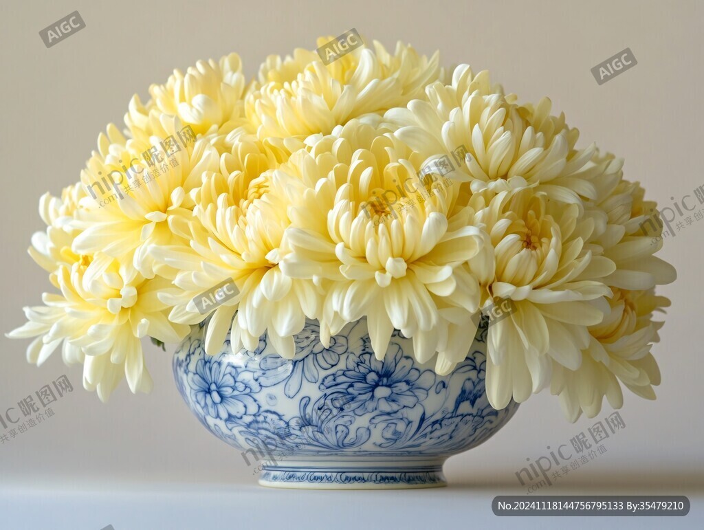 菊花陶瓷摆件