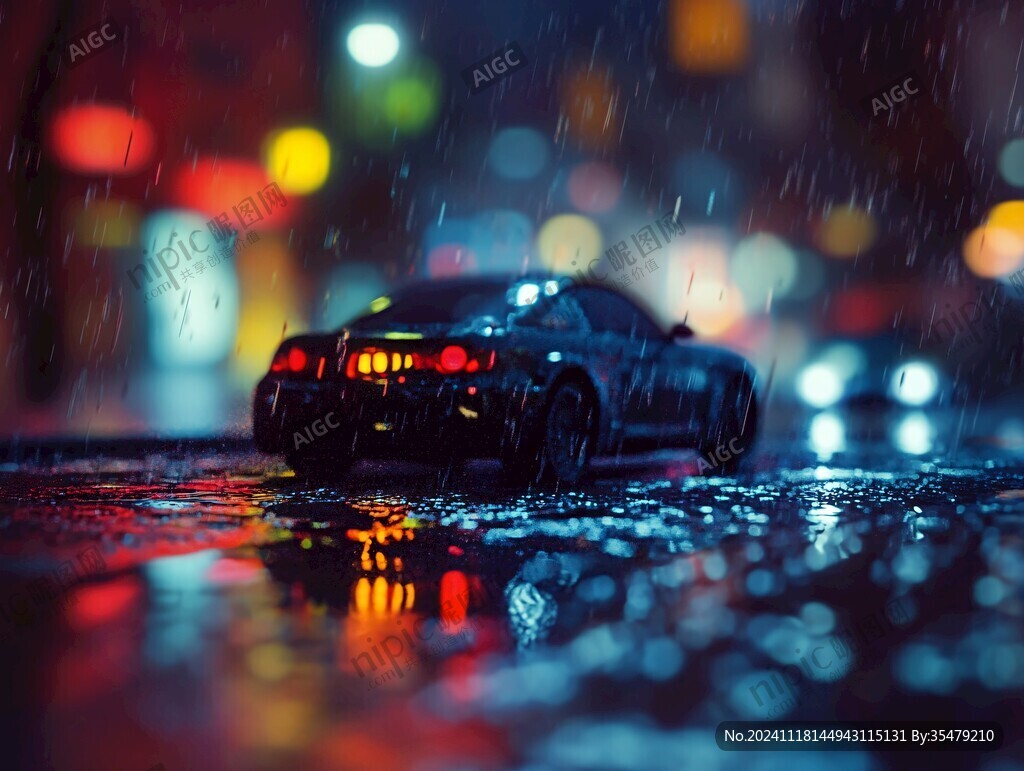 雨夜行人与车辆