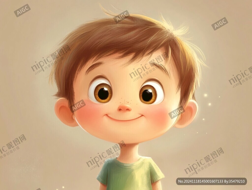 调皮男孩插画