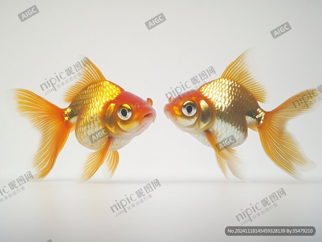 两只立体的大金鱼