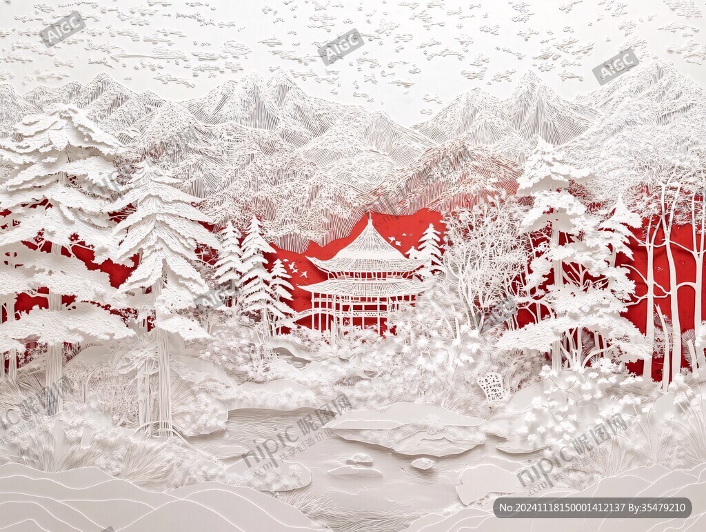 雪景剪纸