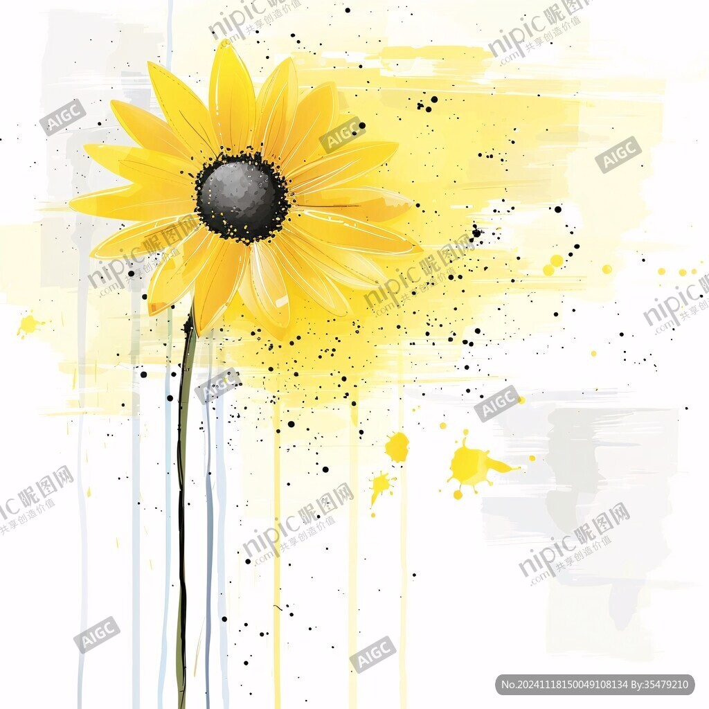 高清手绘太阳花