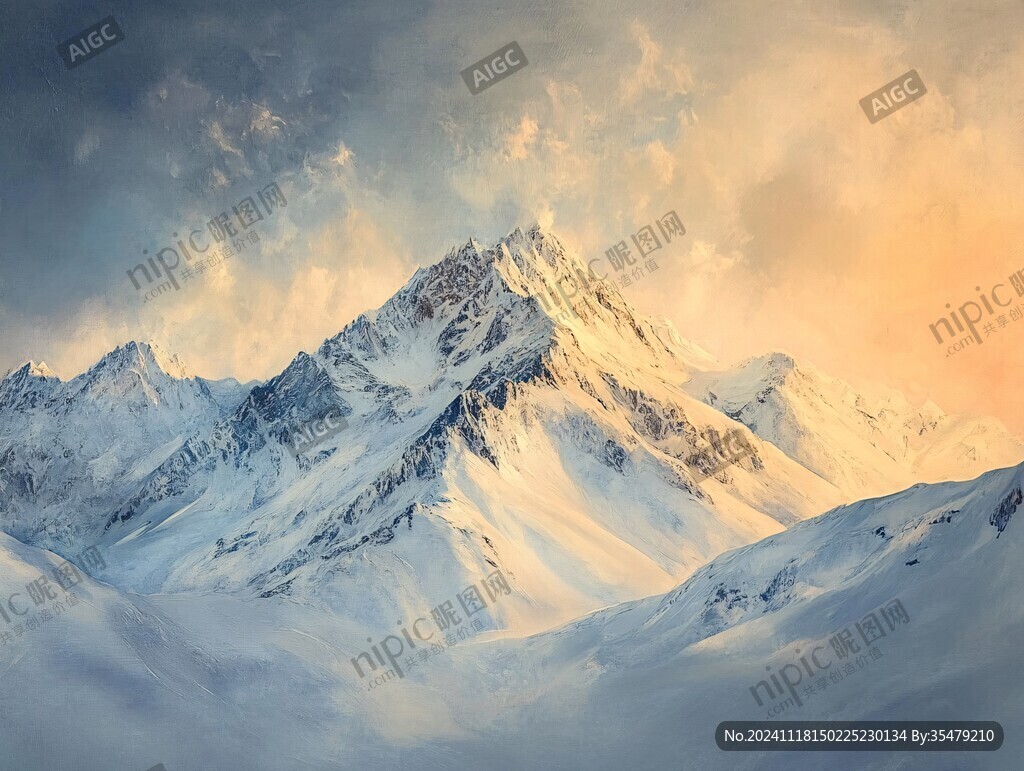 电脑绘画雪山