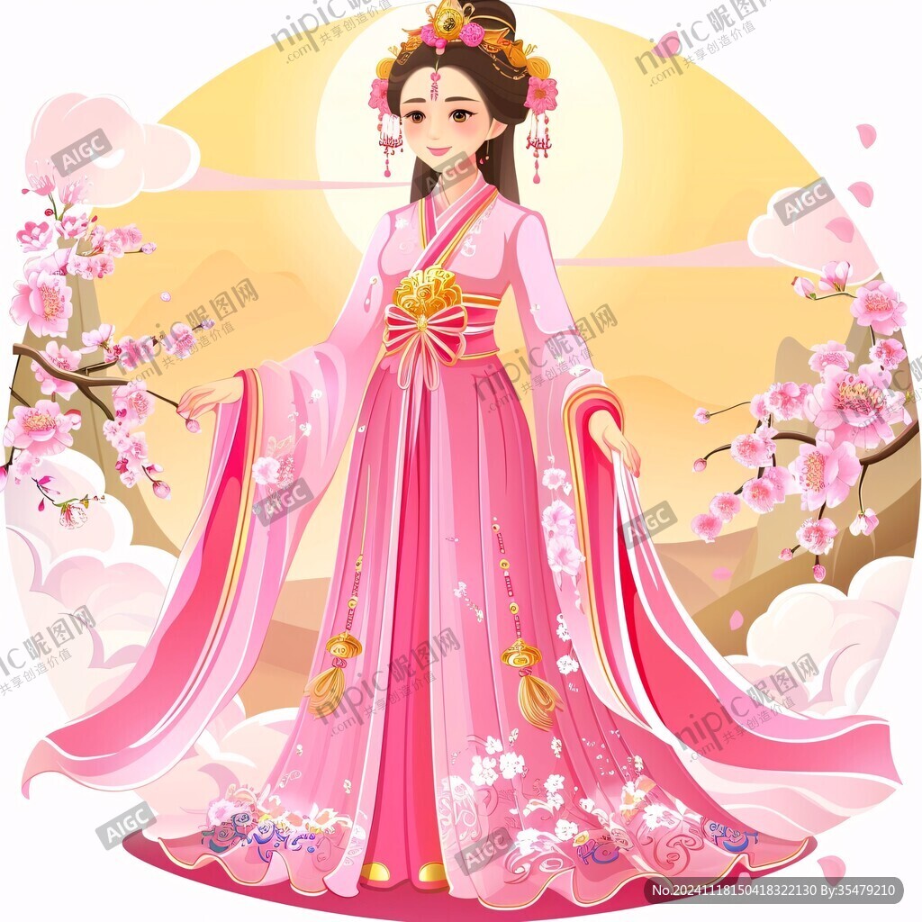 卡通汉服美女