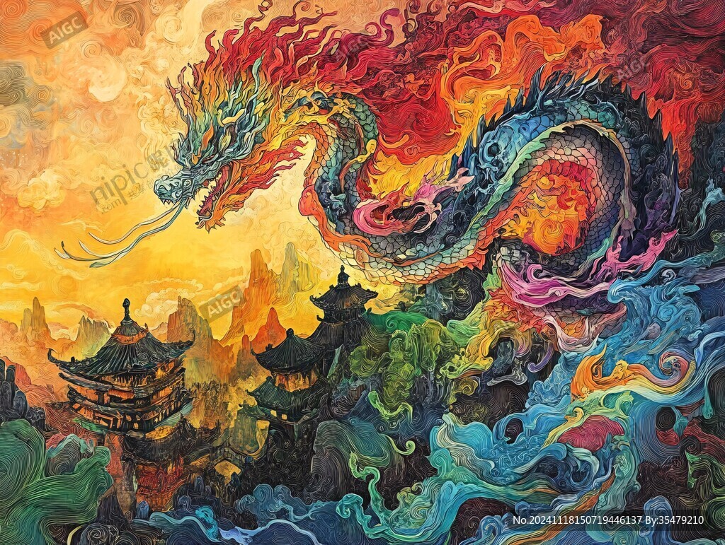 龙包装插画
