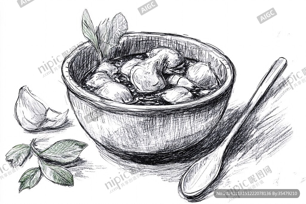 手绘花生汤