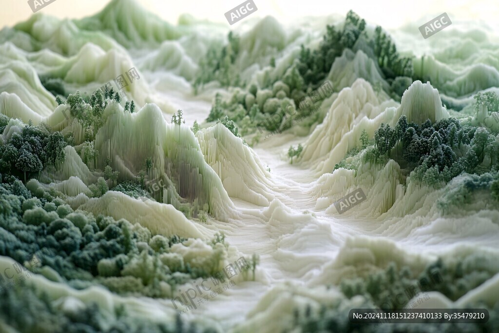 3d渲染山水画
