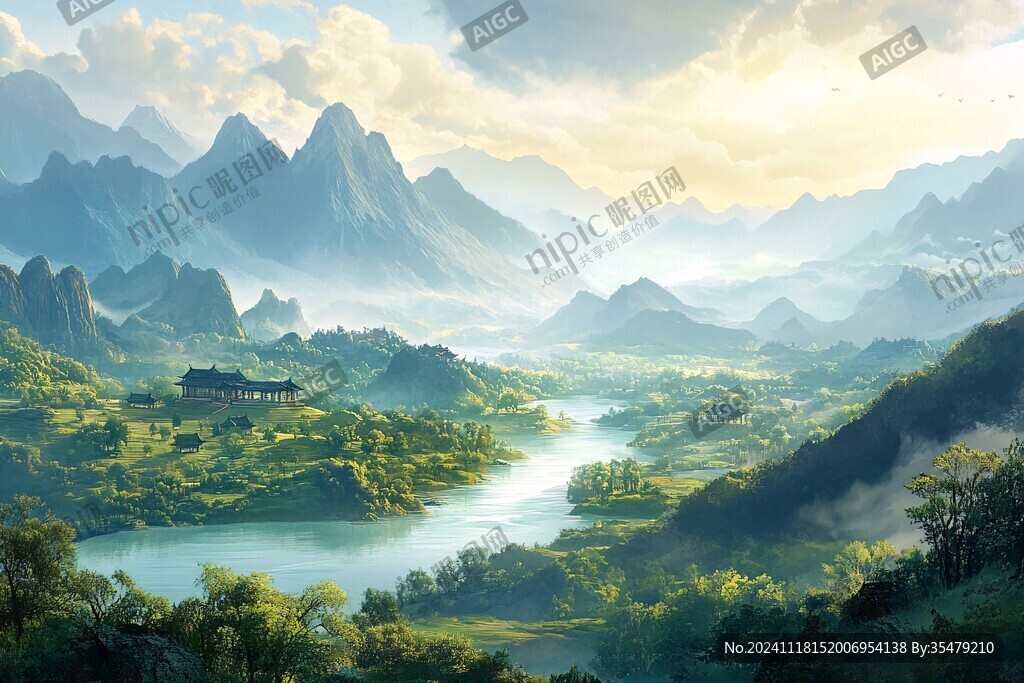 山水画合成图