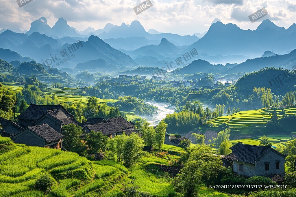 高清山水田园