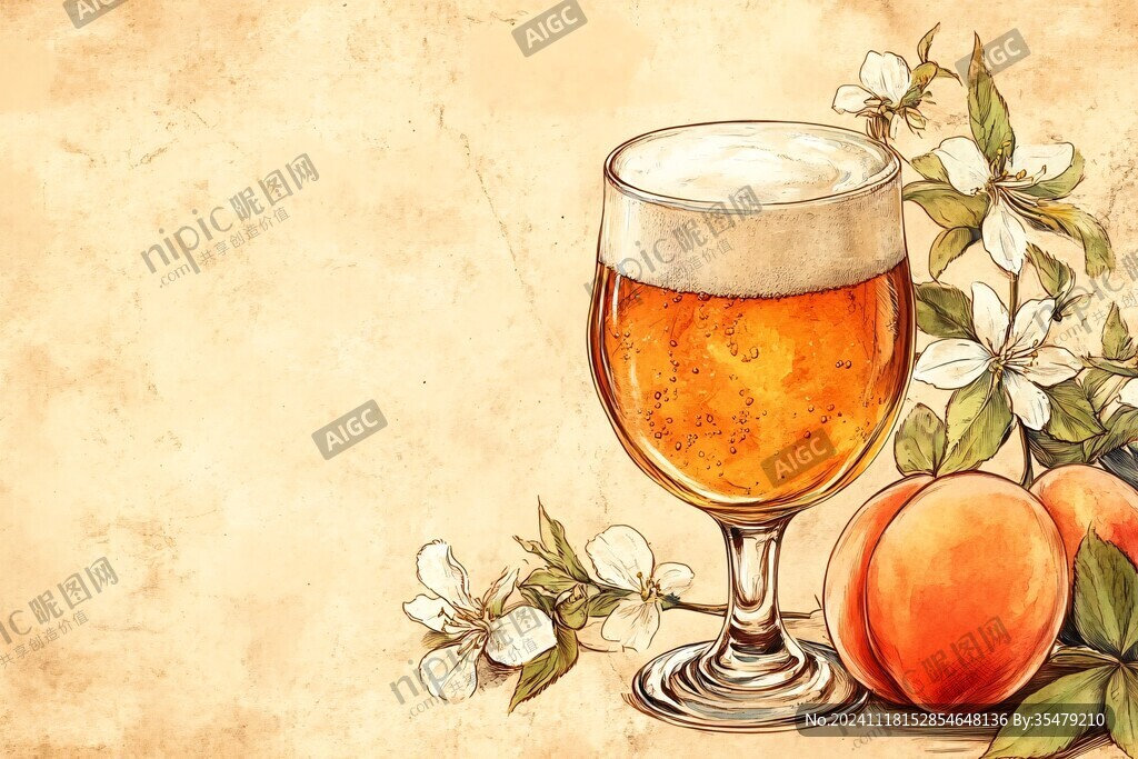 啤酒杯插画