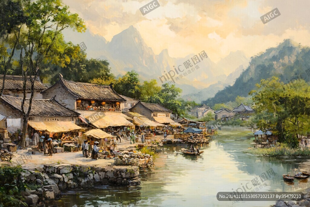 兴坪古镇油画
