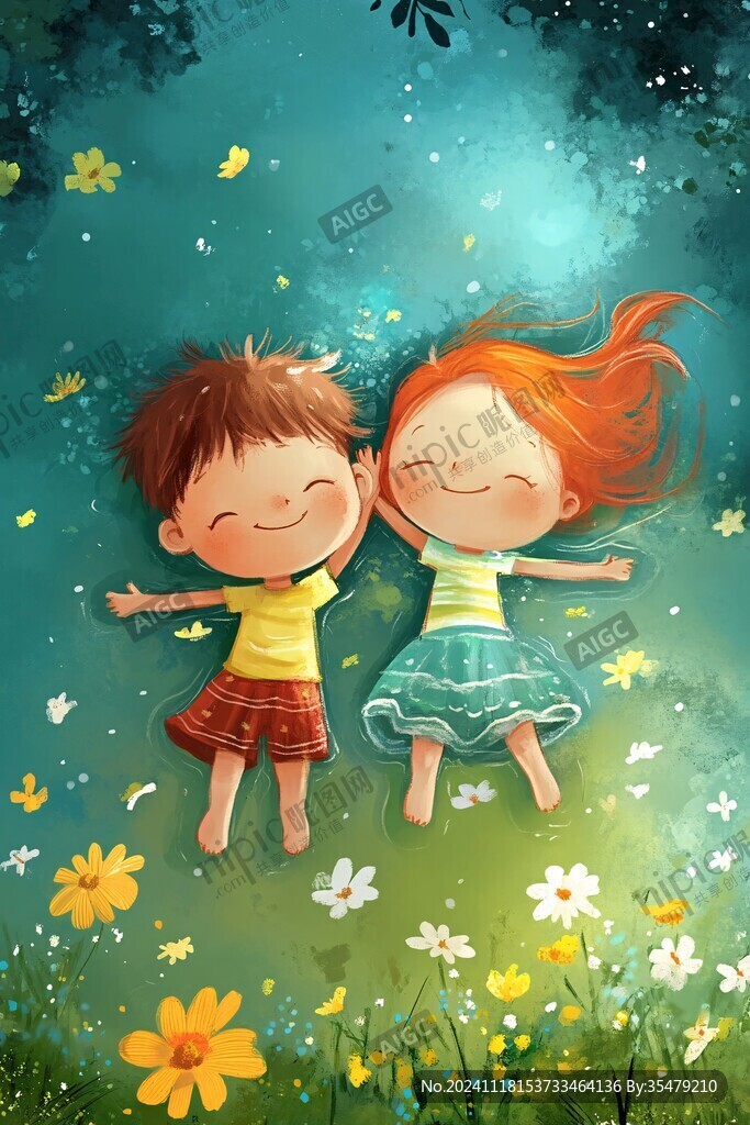 卡通快乐梦幻儿童插画