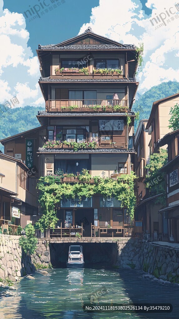 吊脚楼插画