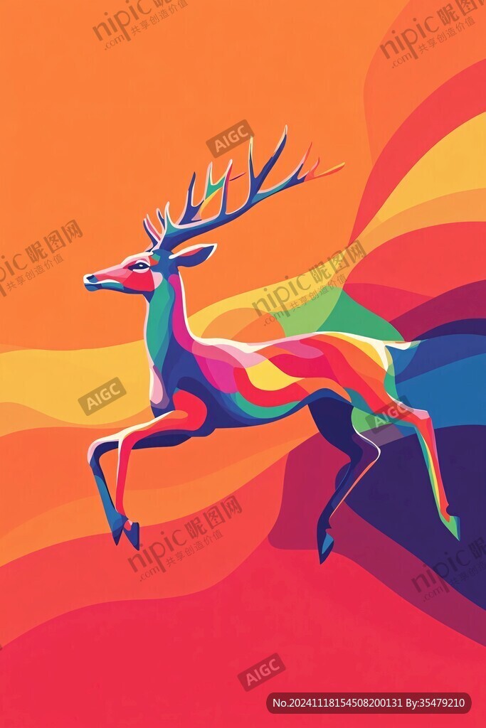 鹿包装插画