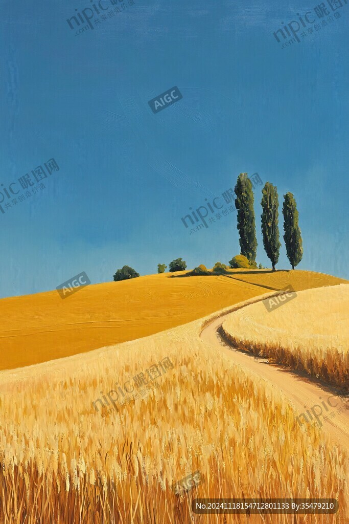 麦田风景画
