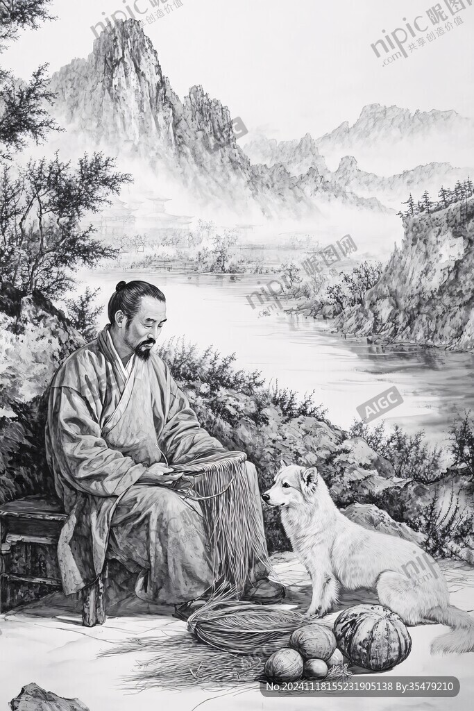 手绘汤显祖