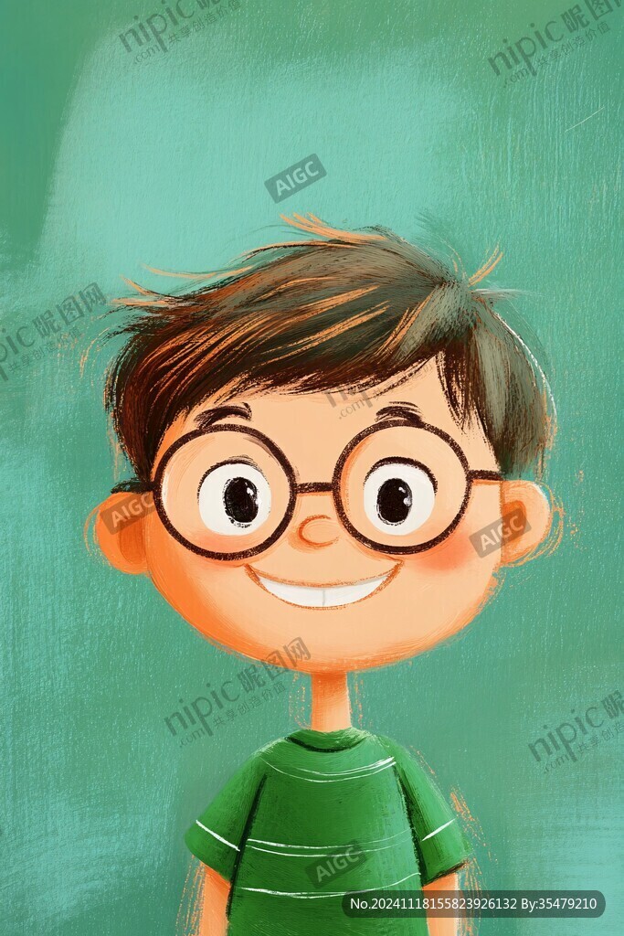 调皮男孩插画