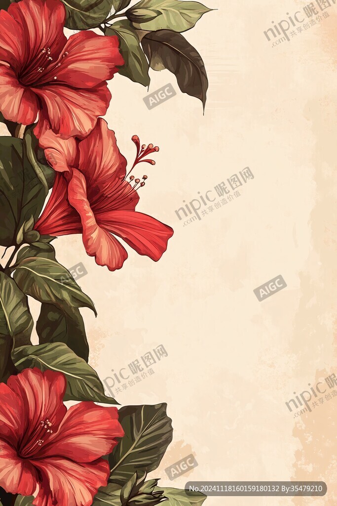 扶桑花插画