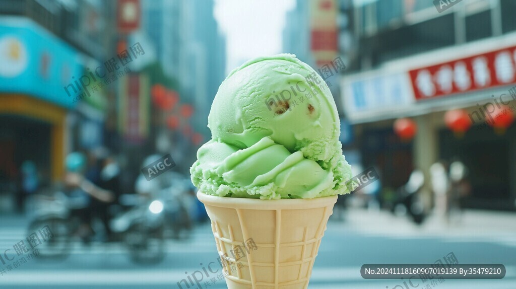 冰淇淋绿茶